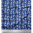 thumbnail image 1 of Soimoi Velvet Fabric Leaves & Floral Block Print Sewing Fabric Yard 58 Inch Wide, 1 of 3