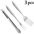 thumbnail image 2 of Coofit Ensemble de Barbecue 3 Pcs Portable en Acier Inoxydable Outil de Gril BBQ Ensemble d'Ustensiles de Barbecue, 2 of 10