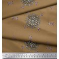 thumbnail image 2 of Soimoi Modal Satin Fabric Leaves & Mandala Decorative Decor Fabric Printed Yard 42 Inch Wide, 2 of 3