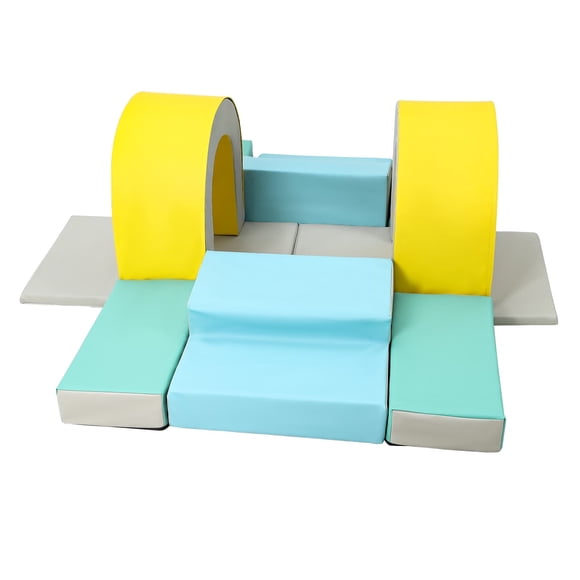 Bingirl Jouets : Ensemble d'Escalade en Mousse pour Tout-Petit de 10 Pcs - Blocs de Jeu Intérieurs Souples pour Ramper, Grimper et Glisser