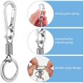 thumbnail image 4 of Porte-clés à Ressort Clip Anneau de Clé, 2 Pcs Porte-Clés en Métal Mousqueton Clip Anneau de Clé Porte-Clés avec 2 Anneaux de Clé Chaîne d'Anneau de Clé Rétractable, 4 of 7