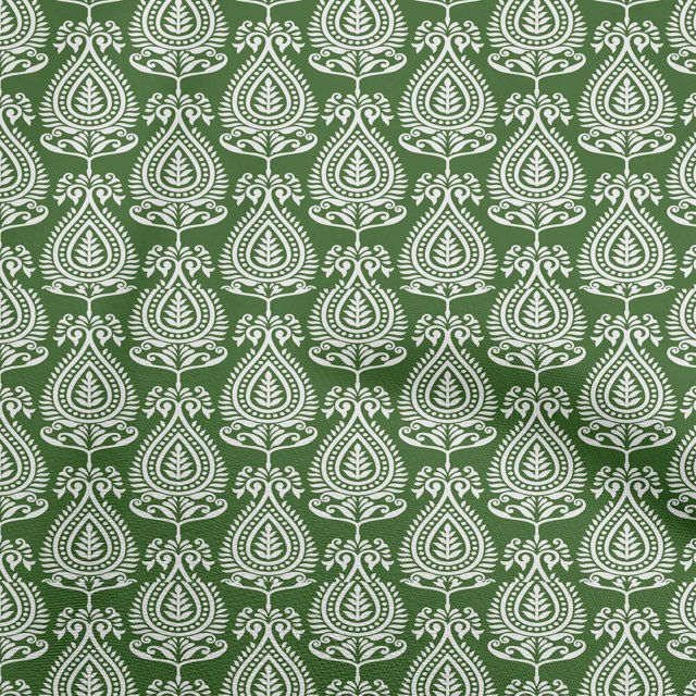 oneOone Cotton Poplin Green Fabric Asian Block Craft Projects Decor Fabric Printed By The Yard 56 Inch Wide