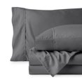thumbnail image 1 of Bare Home Premium 1800 Collection 4-Piece Bed Sheet Set, Split Head Flex King, Gray, 1 of 10