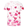 thumbnail image 3 of Ounisa T-Shirts Graphiques Cœur d'Amour Mignons pour Femmes Coupe Ample Manches Courtes, 3 of 5