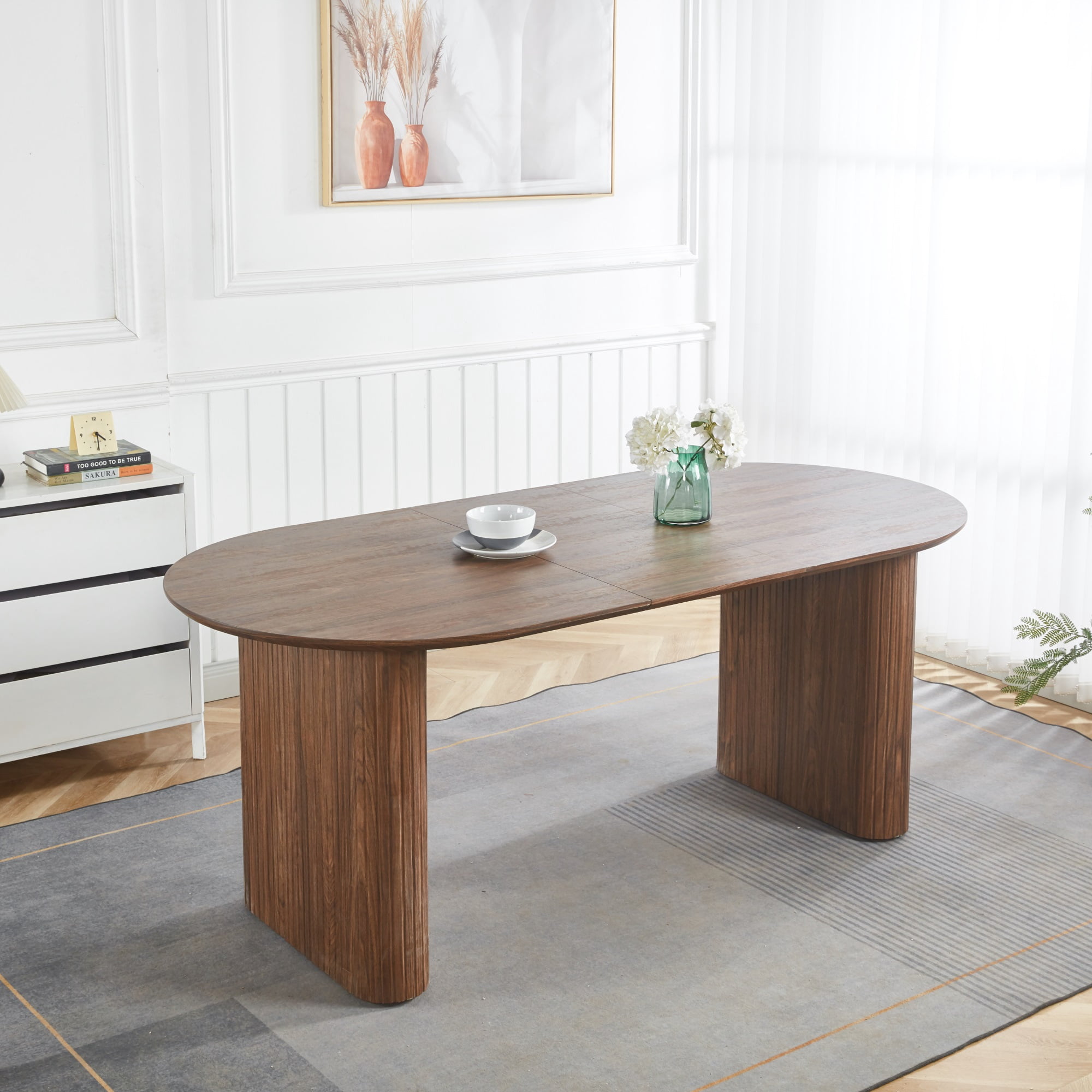 Extendable Dining Table TOP, 150/190/230x90x75cm, Walnut MDF