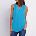 thumbnail image 3 of Cameland Camisoles d'Été Sans Manches pour Femmes à Fermeture Éclair, Tunique Décontractée à Col en V, Blouse à Manches Roulables, 3 of 7