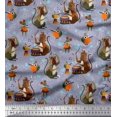 thumbnail image 1 of Soimoi Rayon Fabric Musical Instruments,Monkey & Rat Cartoon Fabric Prints by Yard 56 Inch Wide, 1 of 3