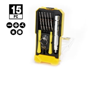 WorkPro Kit de réparation de téléphone -15 Pièce, Poignée de vissage de précision