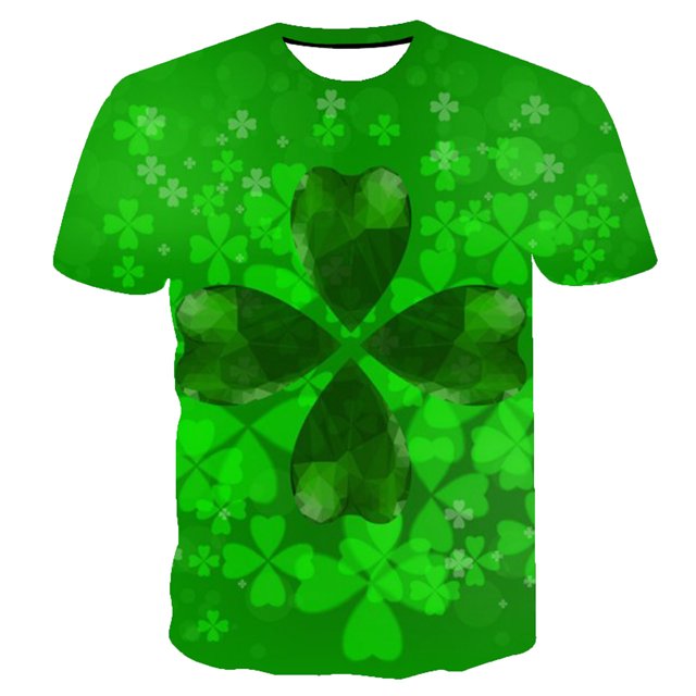 Chemises à Manches Courtes pour Hommes T-Shirt Décontracté à Manches Courtes Imprimé Jour de la Saint-Patrick Col Rond Chandail Blouse