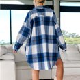 thumbnail image 4 of IROINID Surchemise pour Femmes, Veste à Manches Longues à Carreaux, Col Rabattu, Veste d'Hiver Ample, 4 of 8
