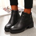 thumbnail image 2 of Chaussures Décontractées Confortables pour Femmes à Bout Rond avec Fermeture Éclair, Unies, Bottines à Talon Moyen Confortables, 2 of 9