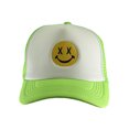 thumbnail image 2 of Gravity Threads Smile Face Embroidery Adjustable Trucker Hat - Cross Eye - White/Neon Green, 2 of 2
