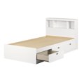 thumbnail image 2 of South Shore Spark Twin Storage Bed and Bookcase Headboard Set, in Pure White, 2 of 9