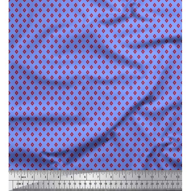 Soimoi Rayon Fabric Diamond Shirting Print Fabric by Yard 56 Inch Wide