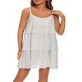 thumbnail image 1 of MesaSe Robe Gâteau à Volants Superposés pour Femmes, Paillettes, Bretelles Spaghetti, Mini-Robe Dos Nu, Robe Camisole de Fête et de Danse, 1 of 7