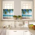 thumbnail image 5 of Kitchen Curtains and Valances Set,Palms Tree Ocean Tropical Sea Window Treatments Tiers Beach Theme Semi Sheer Half/Short Curtains for Small Windows Cafe /Living Room/ Bedroom 54x36 in, 3-Piece, 5 of 5