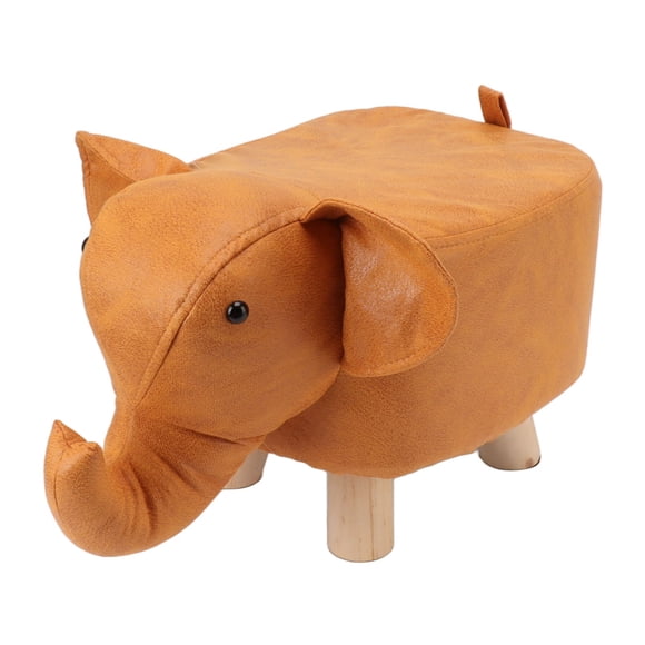 Tabourets Repose-Pieds Éléphant, Tabouret Rembourré Animal Adorable Antidérapant Stable Doux pour Maternelle pour Chambre de Bébé pour Adultes pour Salle de Jeux pour Personnes Âgées Orange, Jaune