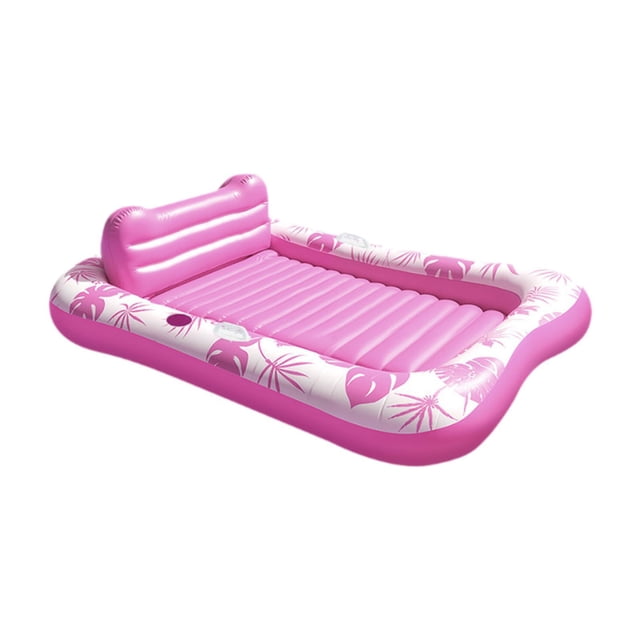 HILABEE Inflatable Float Bed Multipurpose Pool Lounger Raft for Holiday Party Summer Pink