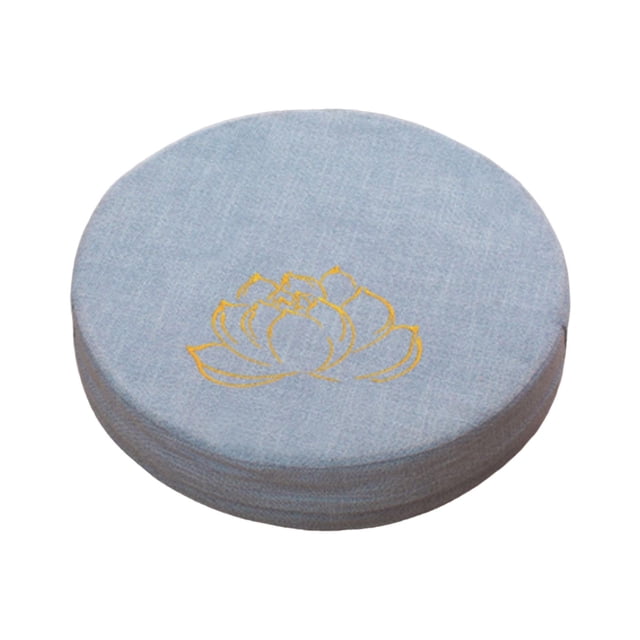 GROWTH TANK Coussin Rond de Méditation Traditionnel pour Femmes Hommes Coussin d'Assise de Sol pour la Maison Bleu Clair 6 cm