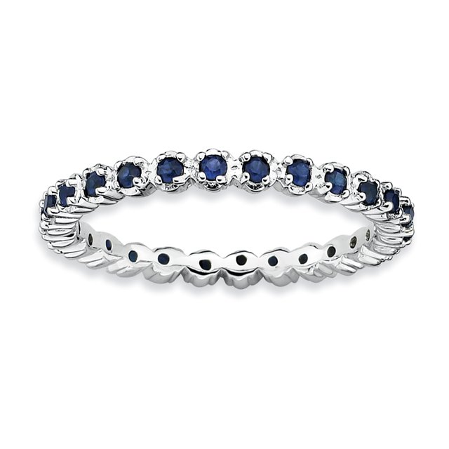 Bague en Argent Sterling Stackable Expressions Saphir Créé Taille 9