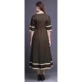 thumbnail image 4 of Bimba Brown Floral Block Print Long Flared A Line Indian Kurtis For Women Party Wear Anarkali Kurta-Medium, 4 of 5