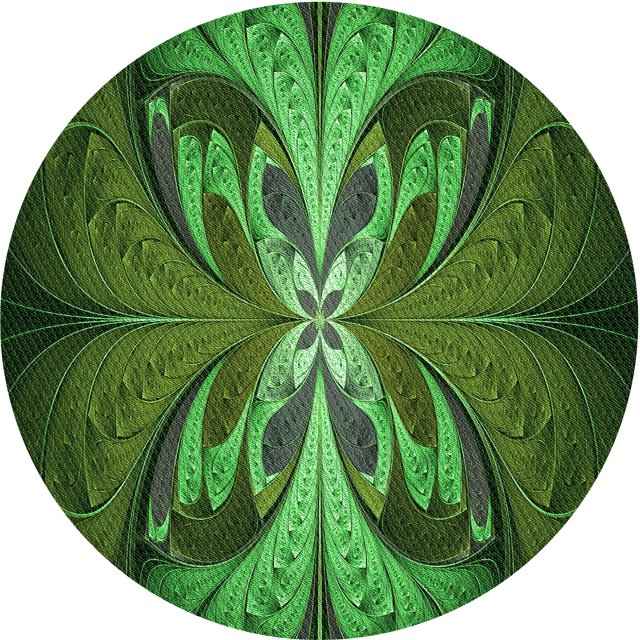 Ahgly Company Machine Washable Indoor Round Transitional Dark Forest Green Area Rugs, 5' Round