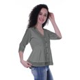 thumbnail image 2 of Moomaya Haut Péplum en Coton pour Femmes Tunique en Coton à Col en V Blouse Ethnique, 2 of 6