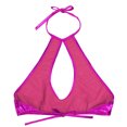 thumbnail image 3 of RUNQHUI Women's Shiny Metallic Keyhole Crop Top Halter Backless Rave Bandeau Vest Bra Clubwear Rose One Size, 3 of 6