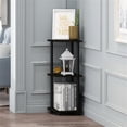 thumbnail image 2 of Furinno 12077EX/BK Turn-N-Tube 3-Tier Corner Display Rack Multipurpose Shelving Unit, Espresso/Black, 2 of 6