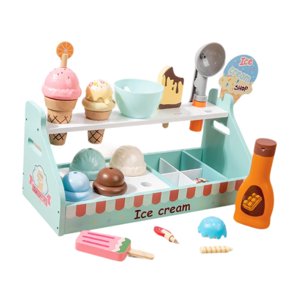 Tachiuwa Ice Cream Shop Toys Pretend Play Kitchen Toy for Birthday Gifts Preschool Kids