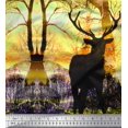 thumbnail image 2 of Soimoi Modal Satin Fabric Deer Panel Print Sewing Fabric Yard 42 Inch Wide, 2 of 3