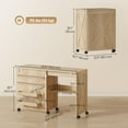 thumbnail image 3 of HOMCOM Folding Sewing Table, Rolling Craft Table with Storage, Natural, 3 of 10