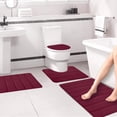 thumbnail image 4 of RXIRUCGD Foam Bath Mat 4 Set Bathroom Rugs For 4 Pcs Toilet Mats Universal Soft Comfortable Water Absorption Non-Slip Thick Machine Washable Easier To Dry Dark, 4 of 9