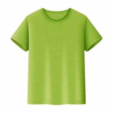 B91xZ Boys Graphic T-Shirt Shirt Short Sleeve Plaid Printed Tee,Green 5-6 Years