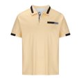 thumbnail image 3 of Dvkptbk Men Short Sleeve Button Regular Pullover Top Comfort Casual Work T-Shirts on Clearance, 3 of 5