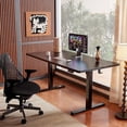 thumbnail image 2 of GUANITO Bureau Debout Électrique Réglable de 63 Pouces, Grand Espace de Travail avec 2 Crochets, Bureau Ergonomique Assis-Debout, Résistant aux Rayures et Imperméable, Bureau à Hauteur Réglable pour le Travail et la Maison, Noir, 2 of 10