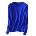 thumbnail image 1 of AherBiu Womens Long Sleeve Tops Basic Layer Top Tees Shirt Solid Color Crewneck Comfy Blouse, 1 of 3