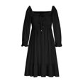thumbnail image 4 of Gspmoly Robes Grande Taille pour Femmes aux Formes, Robe pour Femmes à Encolure Carrée - Mode Décontractée, Tempérament, Cordon de Serrage, Dos Ajouré Ouvert, à Lacets, Manches 3/4, Coupe Ajustée, Robe Aguichant, Robes de Mariage pour Femmes jusqu'à 70 % de Rabais, 4 of 6