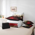 thumbnail image 4 of YST, Graffiti Ombre, Bedding Comforter Set, 7-Piece, Abstract Gradient, Modern Contemporary, Burgundy, Gold Metallic, King Size, 4 of 4