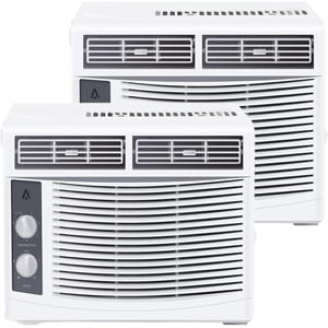 Paquet de 2 5,000 BTU Fenêtres Air Conditionneur, refroidit jusqu'à 150 Unité de contrôle, opération de la sécurité, 7-Speed Contrôle de température, 2 Fan Speeds, parfait pour la petite chambre, salon, bureau à la maison