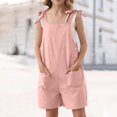 thumbnail image 4 of MIASHUI Rompers for Girls Casual Summer Jumpsuits Adjustable Strap Romper Baggy Overalls,Pink,10-11 Years, 4 of 5