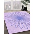 thumbnail image 3 of Ahgly Company Tapis d'Intérieur Lavable en Machine Carré Transitionnel Mimosa Violet, 4 Pieds Carré, 3 of 7