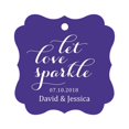thumbnail image 1 of Darling Souvenir Custom Let Love Sparkle Wedding Hang Tags Personalized Fancy Frame Paper Tags -Purple Violet-100 Tags, 1 of 1