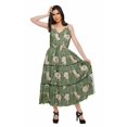 thumbnail image 2 of Moomaya Robe Longue Maxi pour Femmes en Coton Imprimé à Bretelles Spaghetti et Col en V, 2 of 6