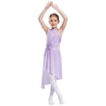 thumbnail image 4 of Yhong Robe de Danse Ballet Sans Manches pour Filles Irrégulière avec Strass Brillants Performance Violet Clair 8, 4 of 6