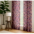 thumbnail image 4 of Vargottam 84 Inch Rod Pocket/Back Tab Cotton Curtains for Windows and Doors- Light Filtering Cotton- Light Filtering Drapes For Doors- Set of 2 Panels, 52"x84"- Rose Vine And Bird Print (Pink), 4 of 8