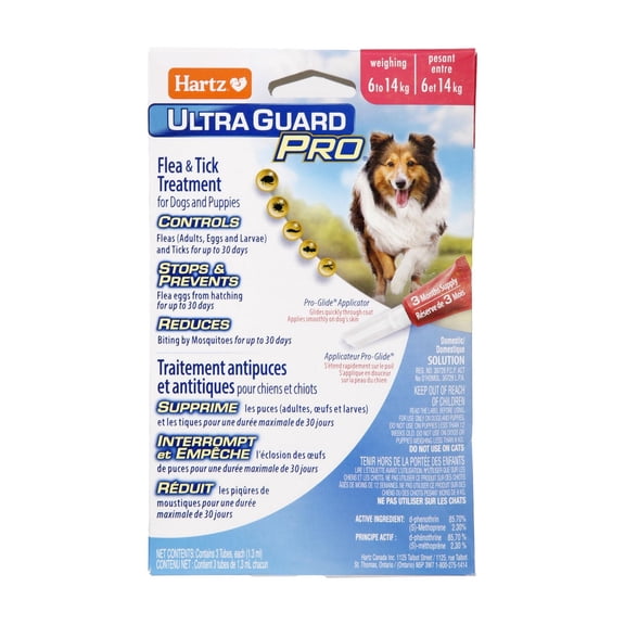 Hartz Ultraguard plus Traitement Anti-Puces et Anti-Tiques pour Chiens et Chiots 6 à 14 kg