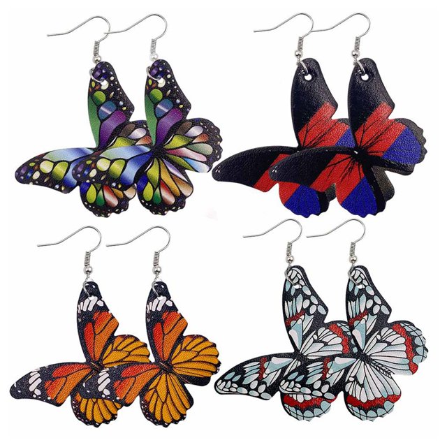 Boucles d'Oreilles Pendantes Forme Papillon Créatives Mode Boucles d'Oreilles Pendantes Boucles d'Oreilles Percées