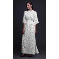 thumbnail image 2 of Bimba Robe Longue Maxi d'Été à Manches Kimono Imprimée de Feuilles de Cari en Rayonne avec Fente - X-Grand, 2 of 6