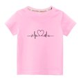 thumbnail image 1 of MeetoTime T-shirt en Coton pour Tout-Petits Garçons Filles Mignon Col Rond Imprimé Saint-Valentin Manches Courtes Été, 1 of 4